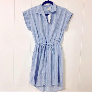 Striped shirt sleeved dress